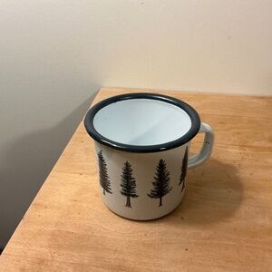 Yardia Evergreen Trees 12 oz camping coffee mug enamel